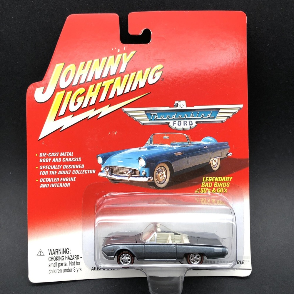 Johnny Lightning Thunderbird 1961 '61‎ T-Bird Convertible Car Blue Diecast 1/64